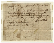 Declaration of Independence Signer Lyman Hall Document Signed -- One of the Rarest of Declaration Signers -- With COA From University Archives