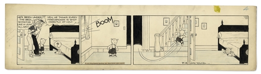 Chic Young Hand-Drawn Blondie Comic Strip From 1935 Titled Sherman Was Right!