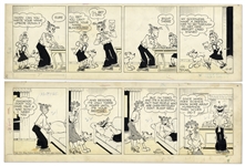 2 Chic Young Hand-Drawn Blondie Comic Strips Titled All Validated Now and Its An Art