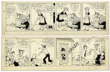 2 Chic Young Hand-Drawn Blondie Comic Strips From 1956