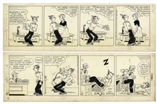2 Chic Young Hand-Drawn Blondie Comic Strips From 1957