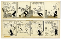 2 Chic Young Hand-Drawn Blondie Comic Strips From 1957 & 1958