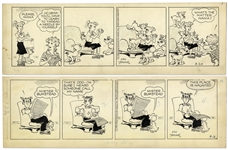 2 Chic Young Hand-Drawn Blondie Comic Strips From 1958