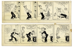 2 Chic Young Hand-Drawn Blondie Comic Strips From 1959