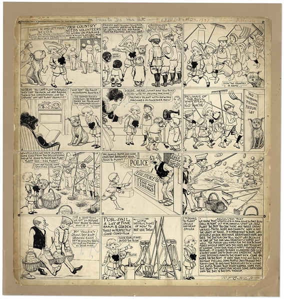 ''Buster Brown'' Sunday Comic Strip by Richard F. Outcault From 1917