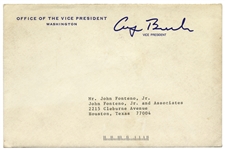 George H.W. Bush Letter Signed as Vice President, With Autograph Note Signed -- ''you've had too much grief''