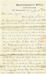 Civil War Letter by an Employee at Ft. Leavenworth -- ...I was home...Had an excellent visit took Mary a circular costing $25. Got her bonnet fixed for her. Got her a black lace veil...