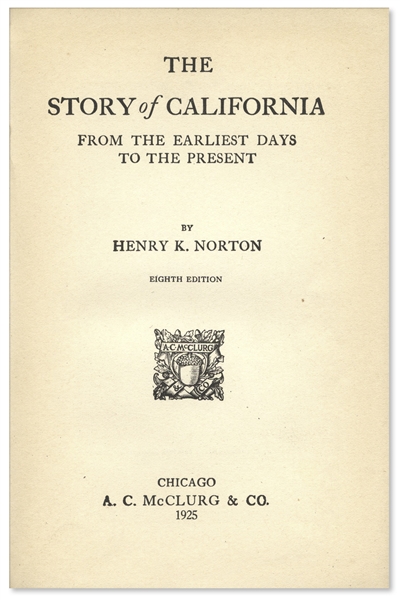 1925 Edition of ''The Story of California''