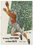Baltimore Colts vs. San Francisco 49ers Program -- 11 December 1954, Kezar Stadium -- 22pp. -- Cover Slightly Worn; Very Good Condition