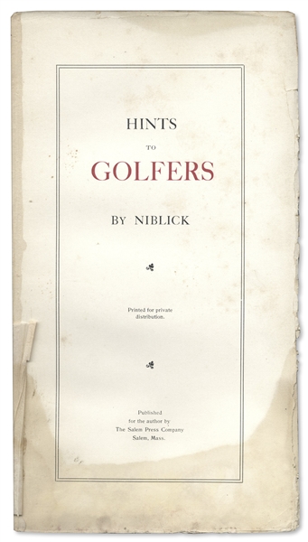 ''Hints to Golfers'' by Niblick -- Numbered 355 of 1,000