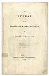 An Appeal to the People of Massachusetts on the Texas Question -- Pamphlet Opposing the Annexation of Texas -- 1844