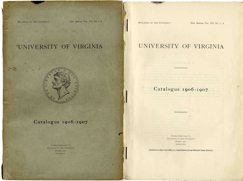 Rare Vintage University of Virginia Catalog 1906-1907