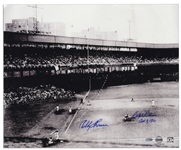 Bobby Thomson and Ralph Branca Signed 20'' x 16.5'' Photo of the Famed ''Shot Heard Round the World'' -- Steiner COA