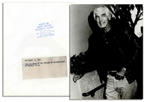 Unpublished 7 x 9 Photo of John DeLorean at the Opening of Antoines Restaurant in 1985 -- With Photographer Janet Gough Backstamp -- Near Fine