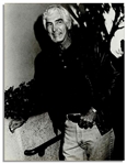 Unpublished 7'' x 9'' Photo of John DeLorean at the Opening of Antoine's Restaurant in 1985 -- With Photographer Janet Gough Backstamp -- Near Fine