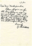Iwo Jima Photographer Joe Rosenthal Autograph Letter Signed
