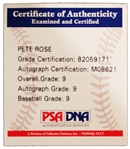 Pete Rose Signed Baseball -- PSA/DNA COA -- Graded 9