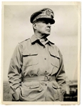 General Douglas MacArthur Glossy 6 x 8 Press Photo -- Taken on 26 June 1942 From His WWII Headquarters in Australia -- Very Good Condition