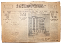 San Francisco Examiner Newspaper From Just After the 1906 Earthquake That Leveled the City -- Soldiers Shut Up Saloons