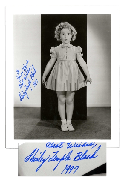Shirley Temple Signed 8'' x 10'' Glossy -- The Child Star Signs the Adorable 1930s Pose: ''Shirley Temple Black / 1977'' -- Fine