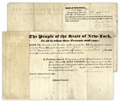 DeWitt Clinton Document Signed as New York Governor -- 1827 Military Appointment