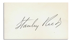 Stanley Reed Signature -- Last Supreme Court Justice Who Didnt Graduate From Law School -- 5 x 3 Card With 1940 Envelope -- Fine