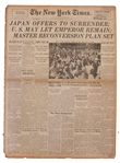 WWII New York Times -- 11 August 1945 -- Japan Offers To Surrender