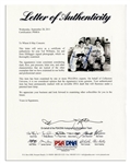 Joe DiMaggio and Ted Williams Signed 10'' x 8'' Photo -- Also Signed by Dom DiMaggio -- With PSA/DNA COA