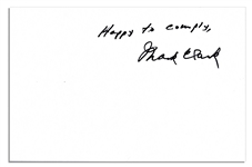 WWII General & Citadel President Mark Clark Signature on 8.5 x 5.5 Sheet -- Happy to comply, Mark Clark -- Near Fine