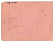 Bing Crosby & Thomas Mitchell Each Sign a Side of a 5.75'' x 4.5'' Album Page -- Crosby in Pencil, Mitchell in Pen -- Very Good