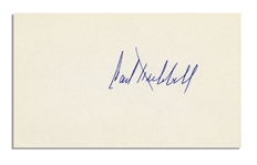 Lot of Four Cards Signed by Baseball Hall of Famer Carl Hubbell -- Cards Each Measure 5'' x 3'' -- Signed in Blue Ink, Black Marker & Blue Marker -- Fine