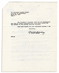 Walter O'Malley Autograph Note Signed Upon a Letter to Ronald Reagan -- ''...Calder Mackay at age 80 continues to be on the ball!''