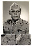 Iwo Jima Hero Randolph Pate Signed Photo -- To Mr. Ashley J. Cole...R. McC[all] Pate / Major General US MC Commanding 2nd Marine Division -- 8 x 10 Matte -- Very Good