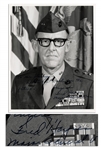 WWII Marine General Fred Haynes Signed 8 x 10 Glossy Photo -- of Iwo Jima Fame -- ...Sincerely Fred Hayes / Major General US core -- Near Fine