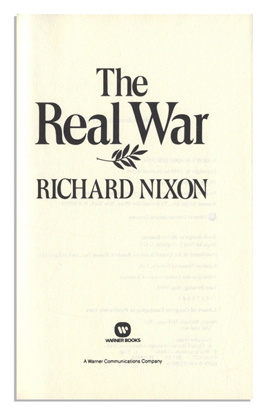 Richard Nixon ''The Real War'' Signed First Edition