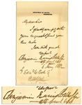Rare Attorney General Benjamin Harris Brewster Autograph Letter Signed -- 1882