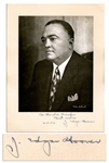 Longtime FBI Director J. Edgar Hoover Signed 6.75 x 8.5 Matte Photo -- Matted to 11 x 9 Cardstock -- To Harold Krevolin / Best wishes / 6.3.52  J. Edgar Hoover -- Near Fine