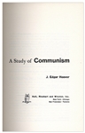 J. Edgar Hoover Signed ''A Study of Communism''