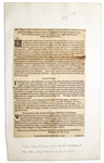 Charles I English Civil War Broadside -- ''...Whereas the King, seduced by wicked councell, doth make war against his Parliament and people...'' -- 1642