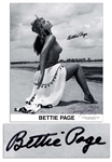 Queen of Pin-Ups Bettie Page 8 x 10 Risque Signed Photo -- Also Signed by Photographer Bunny Yeager