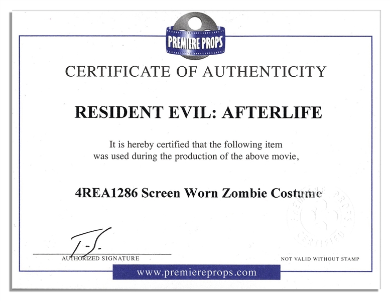 ''Resident Evil: Afterlife'' Screen-Worn Zombie Wardrobe