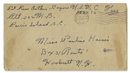 Rene Gagnon 1943 Autograph Letter Signed -- ''...if I am stationed somewhere outside the U.S...like Cuba, or New Zealand, or England...Let's hope I stay in the U.S....''