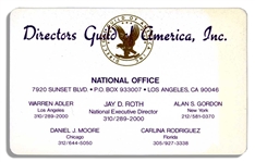 Milton Berle's Director's Guild of America Card