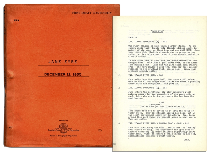 20th Century Fox Screenplay Draft of the Never Produced Film, ''Jane Eyre''