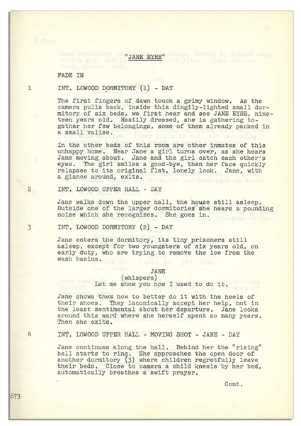 20th Century Fox Screenplay Draft of the Never Produced Film, ''Jane Eyre''