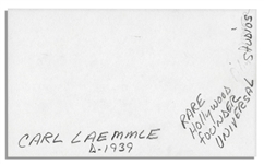 Universal Studios Founder Carl Laemmle's Signature