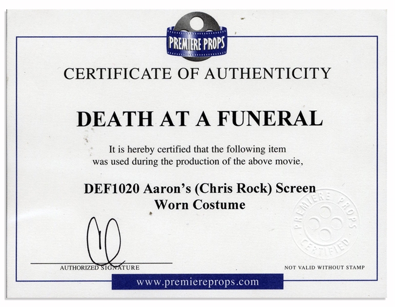 Chris Rock Screen-Worn Wardrobe From ''Death at a Funeral''