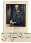 J. Edgar Hoover Signed Photo Display