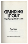 McDonald's CEO Ray Kroc Twice Signed Book, ''The Making of McDonald's''