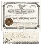 John S. Pillsbury Signed Stock Certificate
